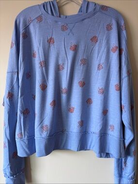 SO Light Blue Crewneck Sweatshirt with Pink Popsicle Motif